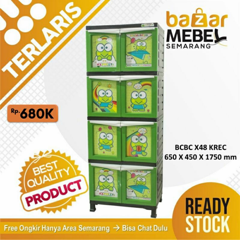 Napolly Lemari Plastik Susun 4 Keroppi BCBC X48 Krec Toko Bms