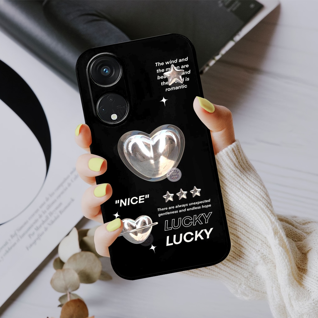 CASE OPPO A98 5G - SOFTCASE PRO CAMERA MOTIF FULL LOVE AESTHETIC FOR OPPO A98 5G - HITAM - CASE KEKI