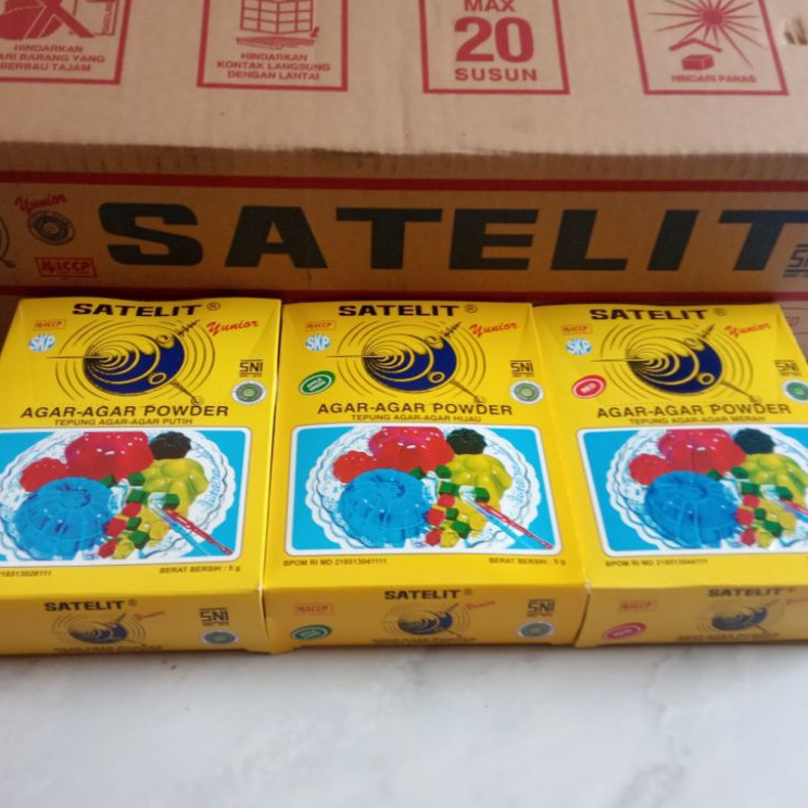 

[KODE PRODUK ZBMJD3588] Agar agar SATELIT 1box isi 12 sachet