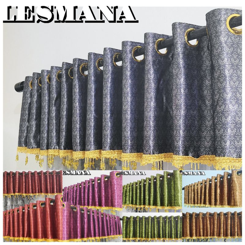 gorden poni pintu tengah bahan blackout import panjang 270cm tinggi 40cm