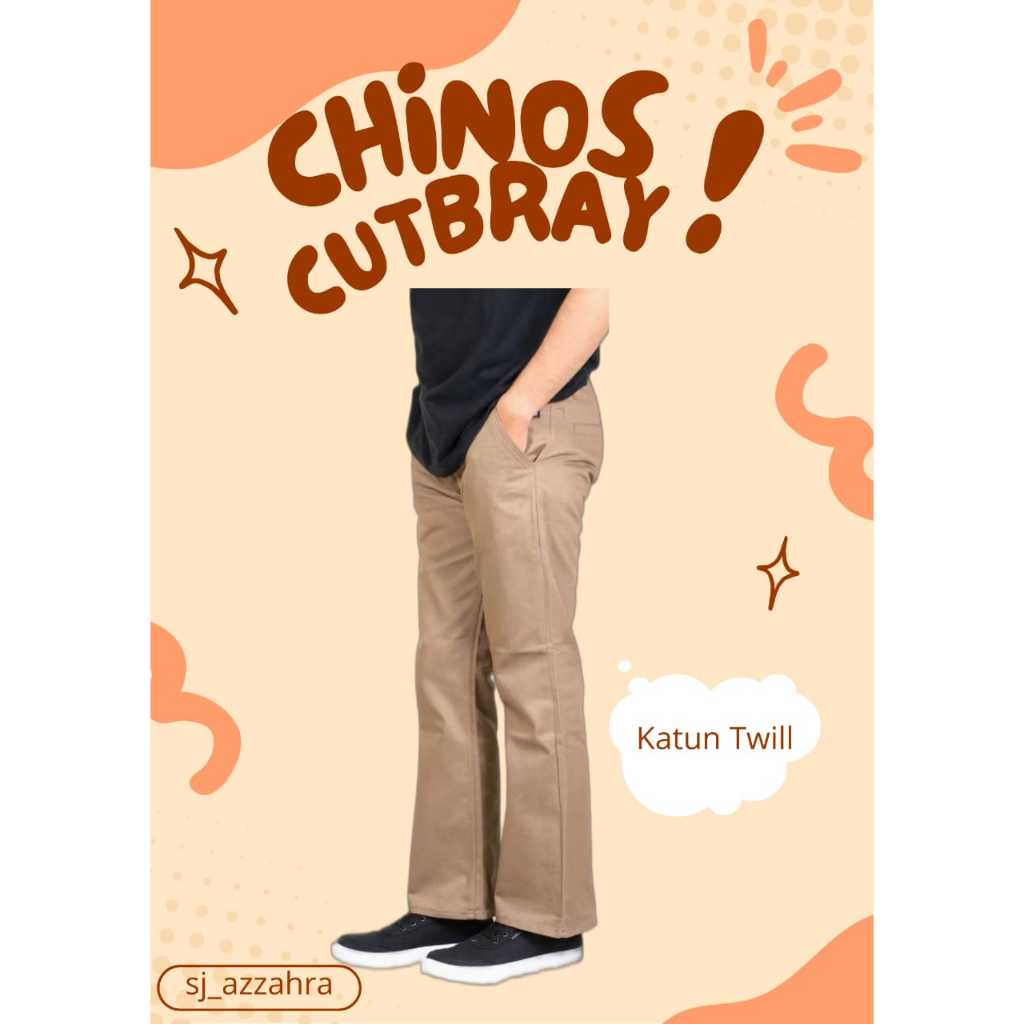 CHINOS CUTBRAY PRIA WANITA CELANA CASUAL MODEL BAWAH LEBAR