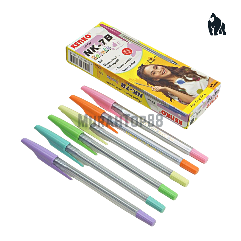 

Pulpen Oil Gel Kenko NK-7B Socute 0.5 mm / Ballpoint Warna Warni / Bolpen Pena Grosir Tinta Hitam isi 12 PCS [PER LUSIN]