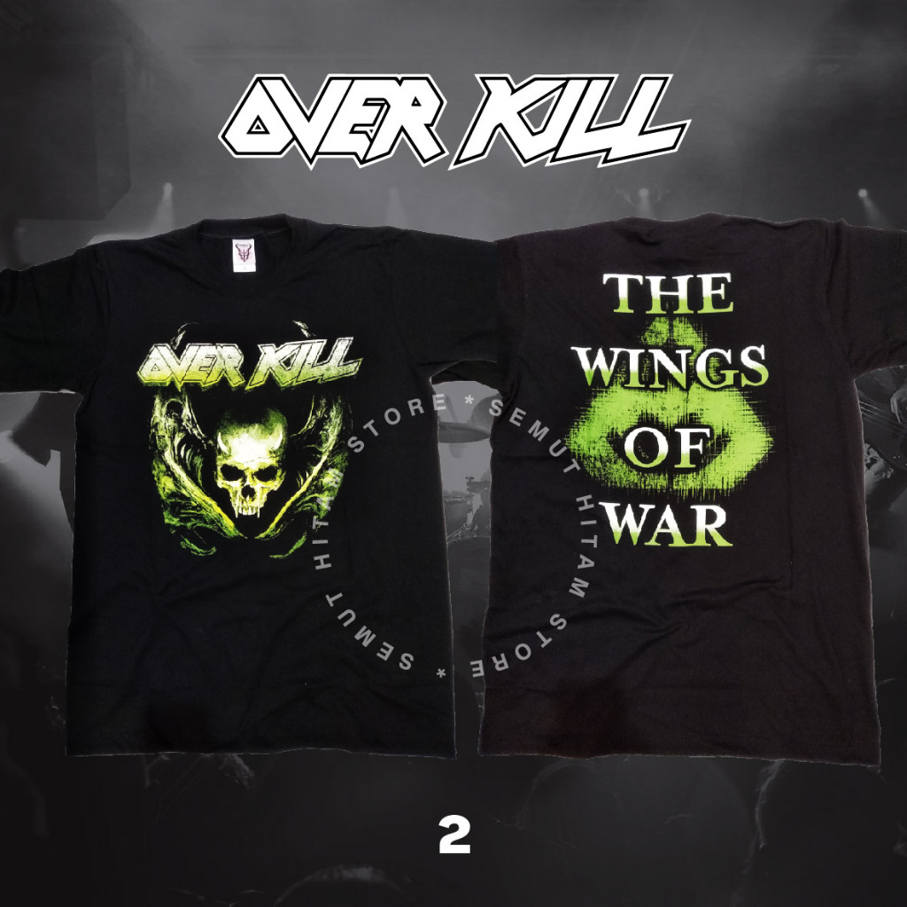 Kaos OVERKILL THE WINGS OF WAR Builtup Band Musik Rock Metal Prapatan Rebel Puritan