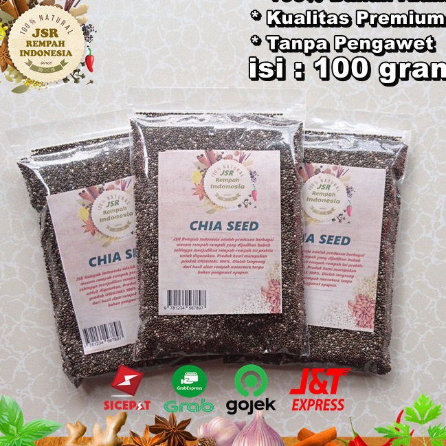 

Model Terkini CHIA SEED MEXICO ORGANIC ASLI ISI 100 GRAM KUALITAS PREMIUM JSR REMPAH Ready