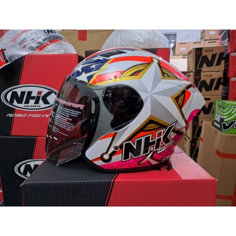 HELM NHK R1 ELLITE #7 ALONSO NEW MOTIF HALF FACE ORIGINAL PRODUK