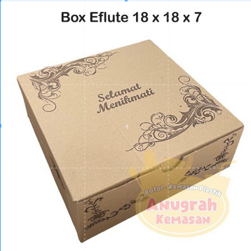 Kotak nasi MOTIF / Kardus nasi / box nasi R8 (18x18cm)