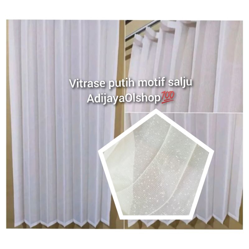 Gorden Pitrase Putih Polos/Pitrase Gorden Motif Salju