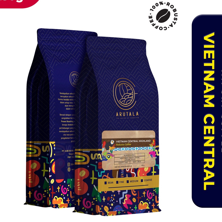 

Terlaris ARUTALA Kopi Vietnam Central Highland Robusta 250 gram ➚➹✲