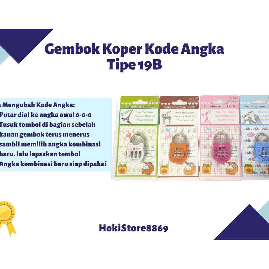 Best Terlaris Kunci Gembok Kecil Tas Koper Travel Nomor Kode Angka Lucu