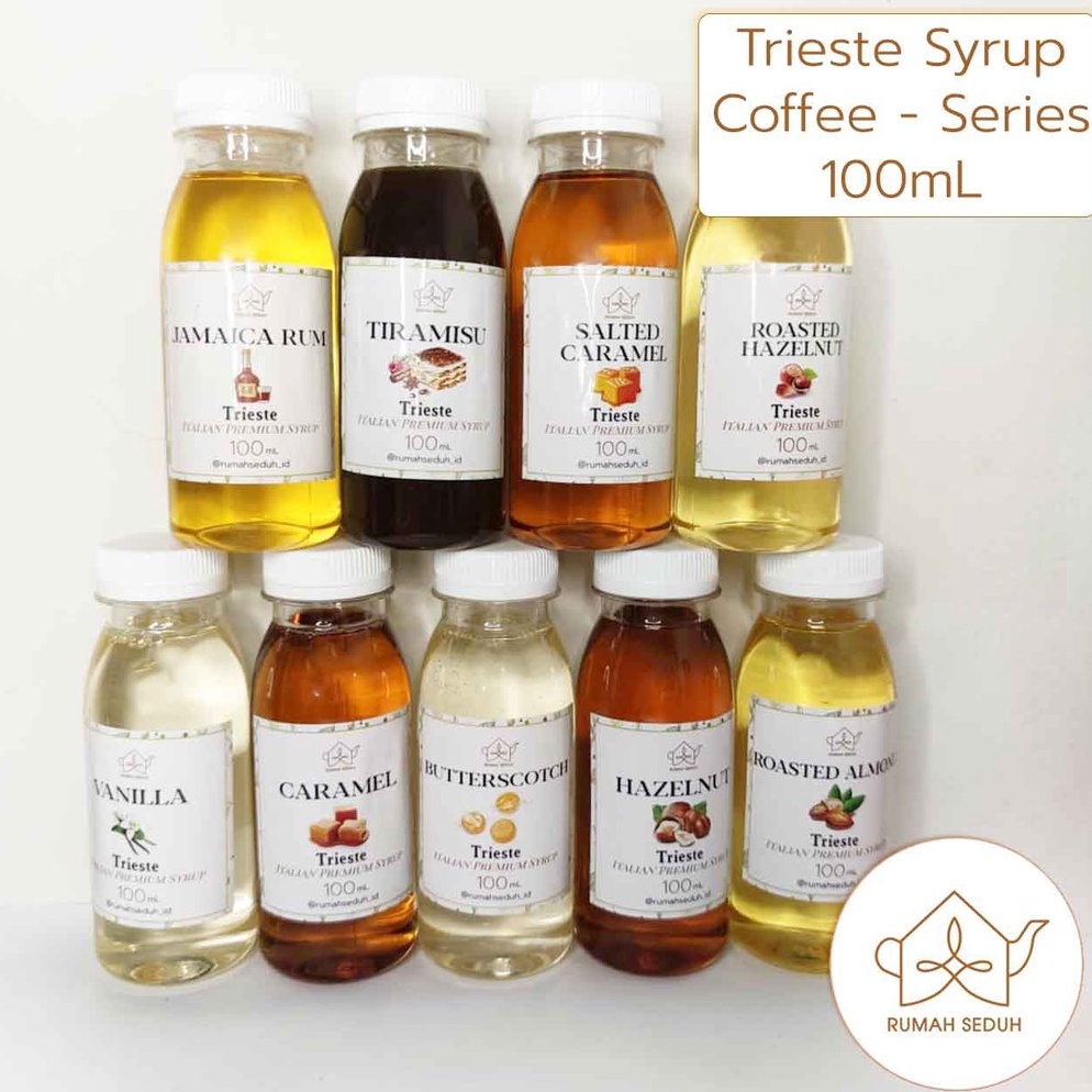 

[✬B53➤] Trieste Syrup kecil 100 mL - Coffee Syrup : Caramel, Vanila, Rum, Hazelnut, Almond Kualitas Oke