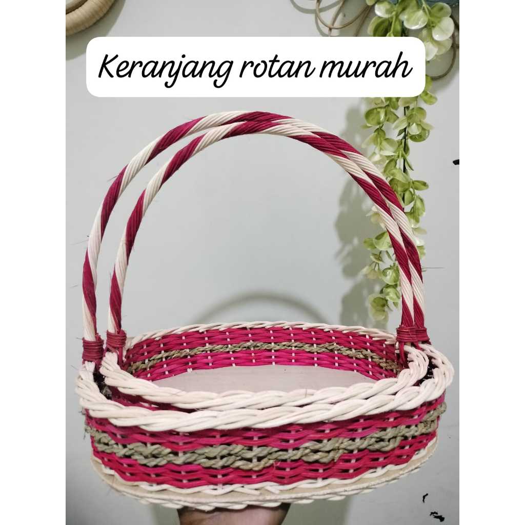 

parcel oval kombinasi kalar 1set isi 2 /parcel/parsel buah/parsel rotan