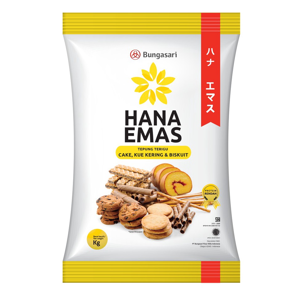 

[KODE DJIEL] Bungasari Hana Emas Tepung Terigu Premium Cake dan Cookies 1 KG