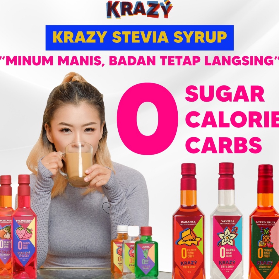 

Ready Krazy Stevia Sirup Diet Zero Calorie Keto Syrup Terbatas