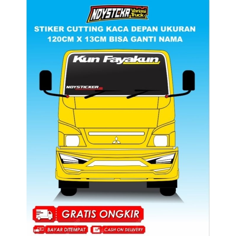 Sticker cutting kaca truk canter custom nama