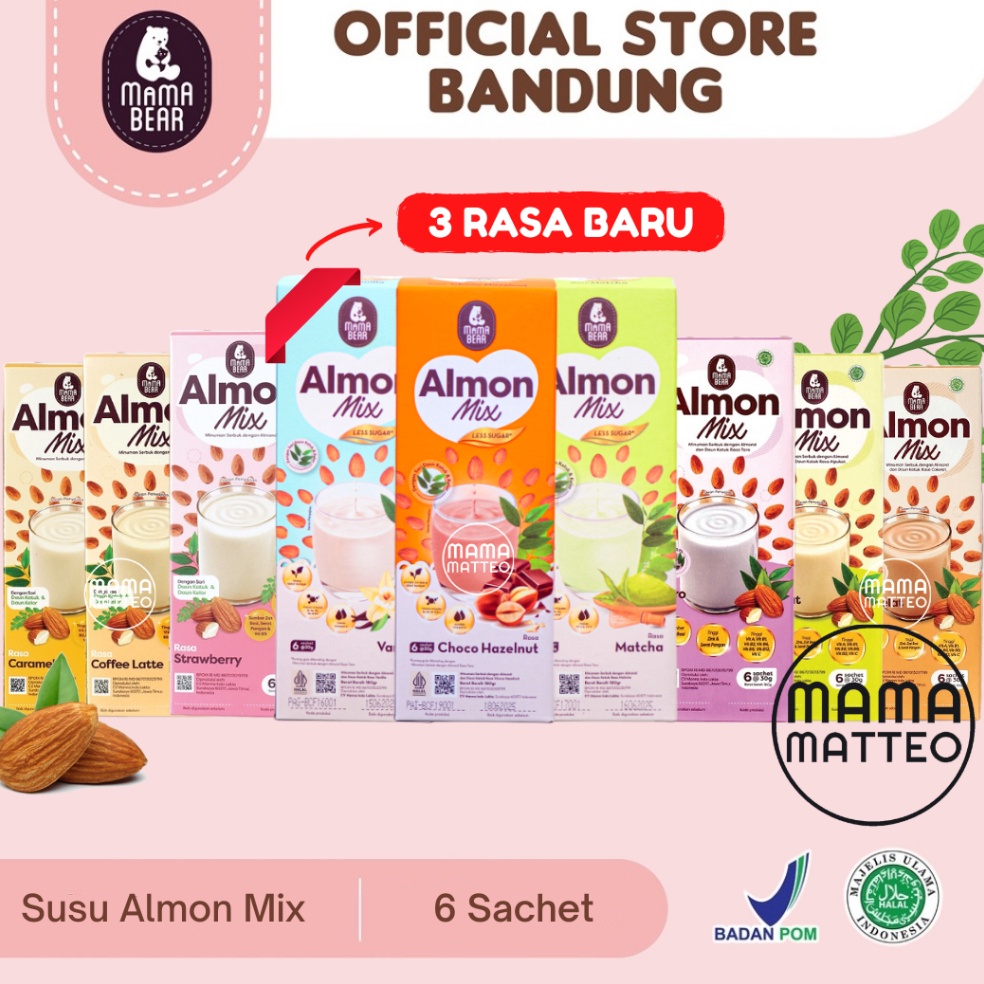 Star 8.8 MamaBear Almon Mix Almond / Mama Bear Cokelat Coklat Alpukat Taro Strawberry Coffee Latte C