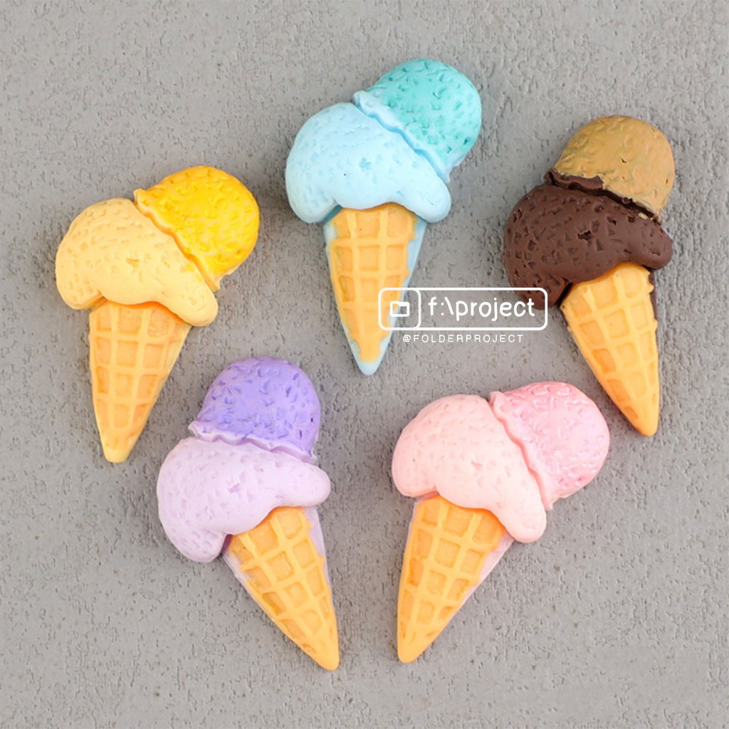 (READY) DIY ICE CREAM MINIATURE 1:12 | flatback resin clay dekorasi dekor miniatur makanan hiasan ji