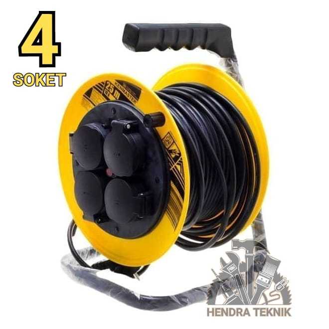 GULUNGAN KABEL STOP KONTAK LISTRIK 3X1 mm KABEL OLOR 25M KABEL ROL SNI 25 METER 4 LUBANG
