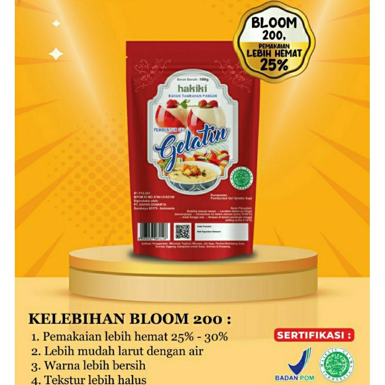 

Mur@h Bang3t Hakiki Gelatin Bubuk / Gelatine Powder 100 gr HALAL Ready [262]