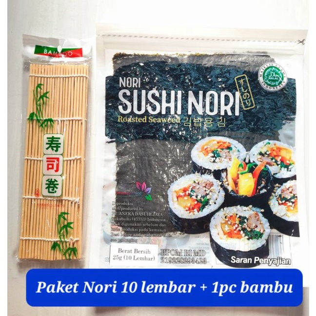 

Terlaris Paket sushi nori 10 lembar + bambu sushi 1 nori rumput laut bento seaweed bamboo sushimat tikar penggulung halal murah bento kimbap seaweed nori rumput laut Promo