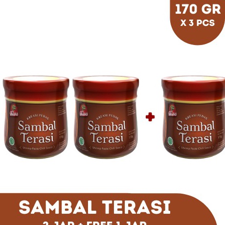 

[KODE BS7V0] PAKET SAMBAL TERASI JAR 170 GR BUY 2 GET 1