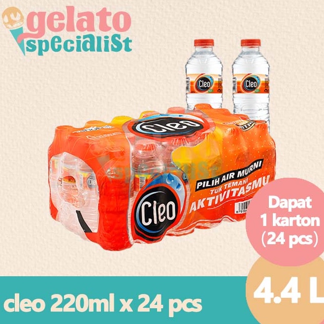 

[KODE EJHJZ] Cleo Mineral Water 220ml 1 pack isi 24pcs