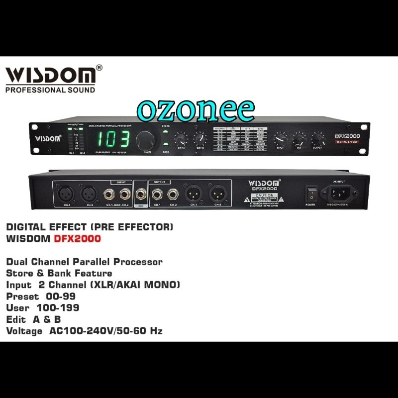 Efek Wisdom DFX2000 Digital Efek Vocal Wisdom DFX 2000 Original