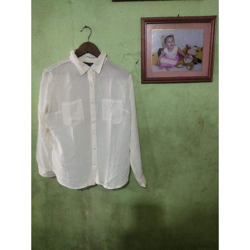 baju Hem kemeja  blouse wanita warna cream