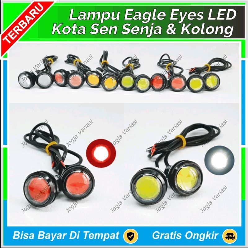 LED MATA ELANG EAGLE EYE MINI PROJI SOROT LENSA BESAR 23MM SEIN SEN RETING & KOLONG MOTOR MOBIL