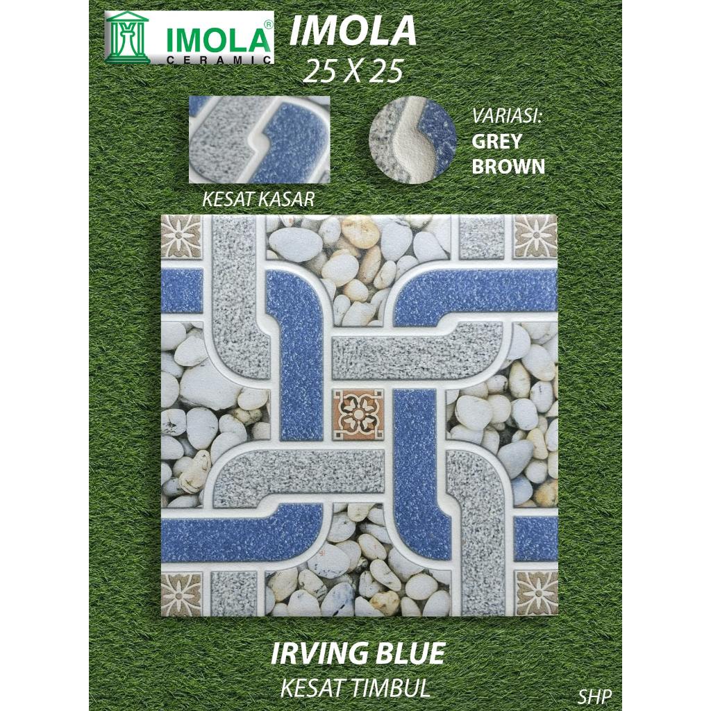 Keramik Lantai Kamar Mandi 25X25 Irving Blue Kesat KW1 Pekanbaru Riau, Motif Batu