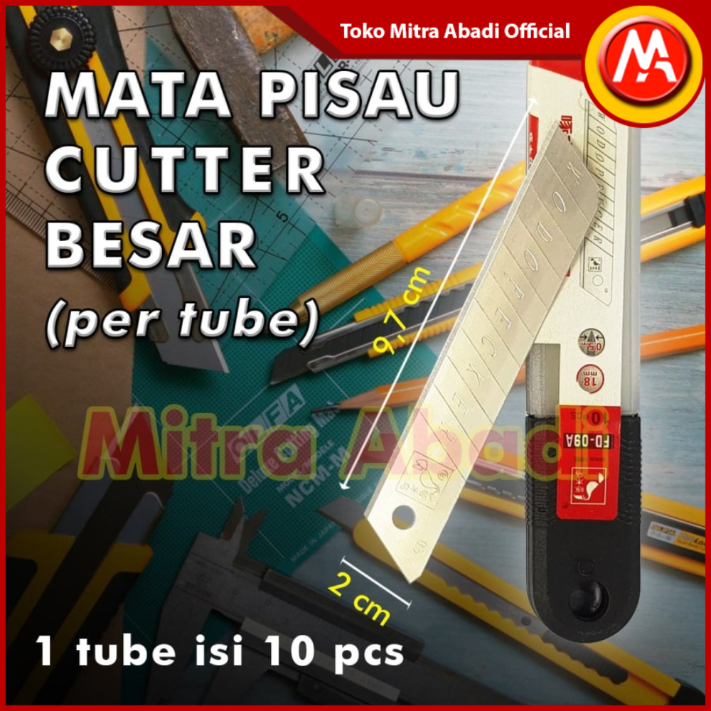 

REFILL Mata Pisau Cutter Ukuran Besar / Jumbo 18 mm ( 1 TUBE = 10 pcs)