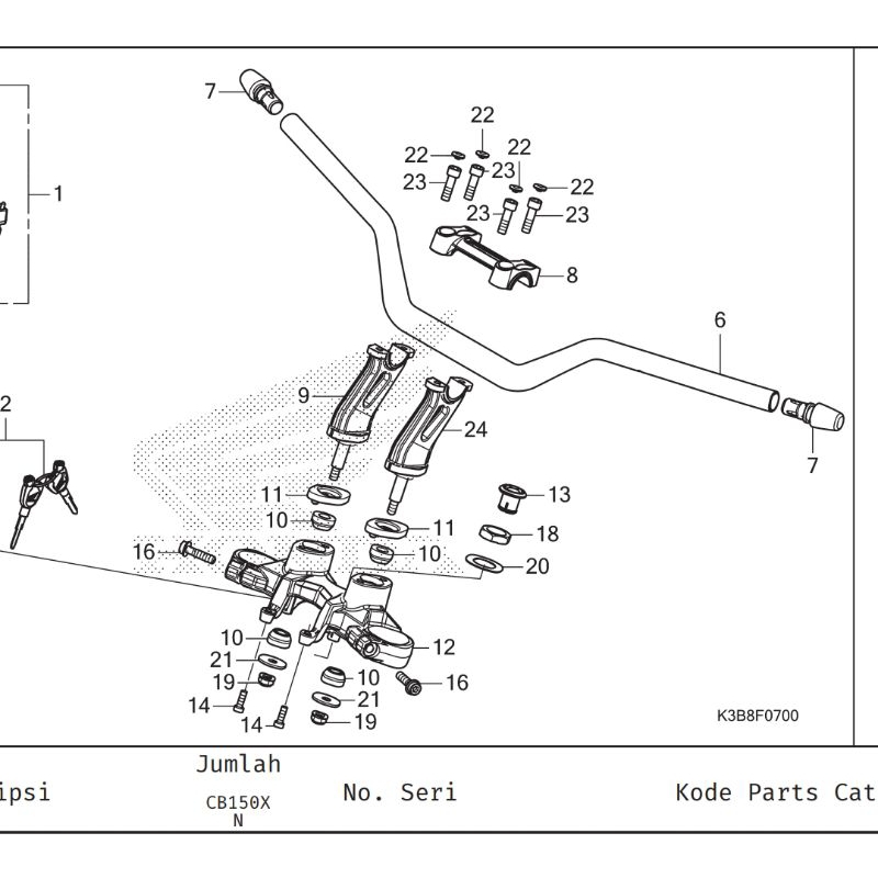 BAUT L STAINLESS RAISER STANG KLEM STIR CB150X CB150 X CBR150 CBR 150