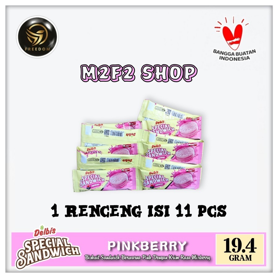 

Delbis Special Sandwich Pinkberry Mixberry Sachet - 19,4 gr (Kemasan 1 Renceng)