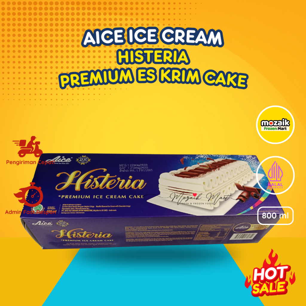 Aice Es Krim Histeria Premium Ice Cream Cake 700 ml - Mozaik Frozen Mart / Frozen Food Palembang