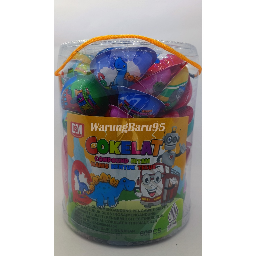 

DsM Coklat Compound Manis Bentuk Telur Toples isi 60