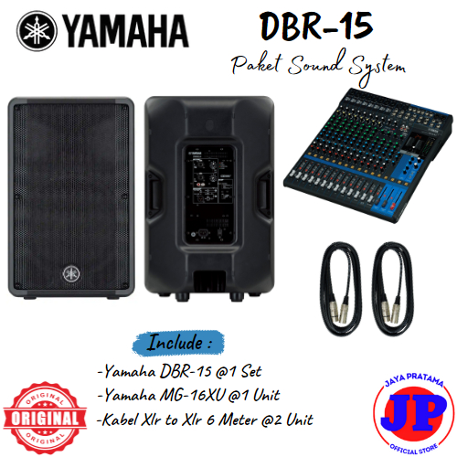 Yamaha DBR15 Paket Sound Speaker & Mixer MG16XU Ori DBR-15 MG-16XU