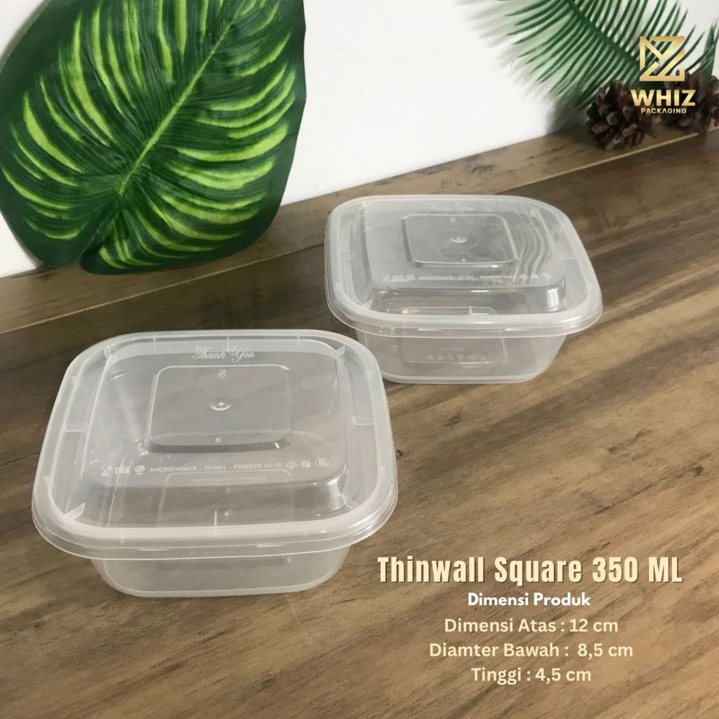Thinwall Square 350 ml Thinwall Kotak Plastik uk 350 ml Persegi @25 pcs