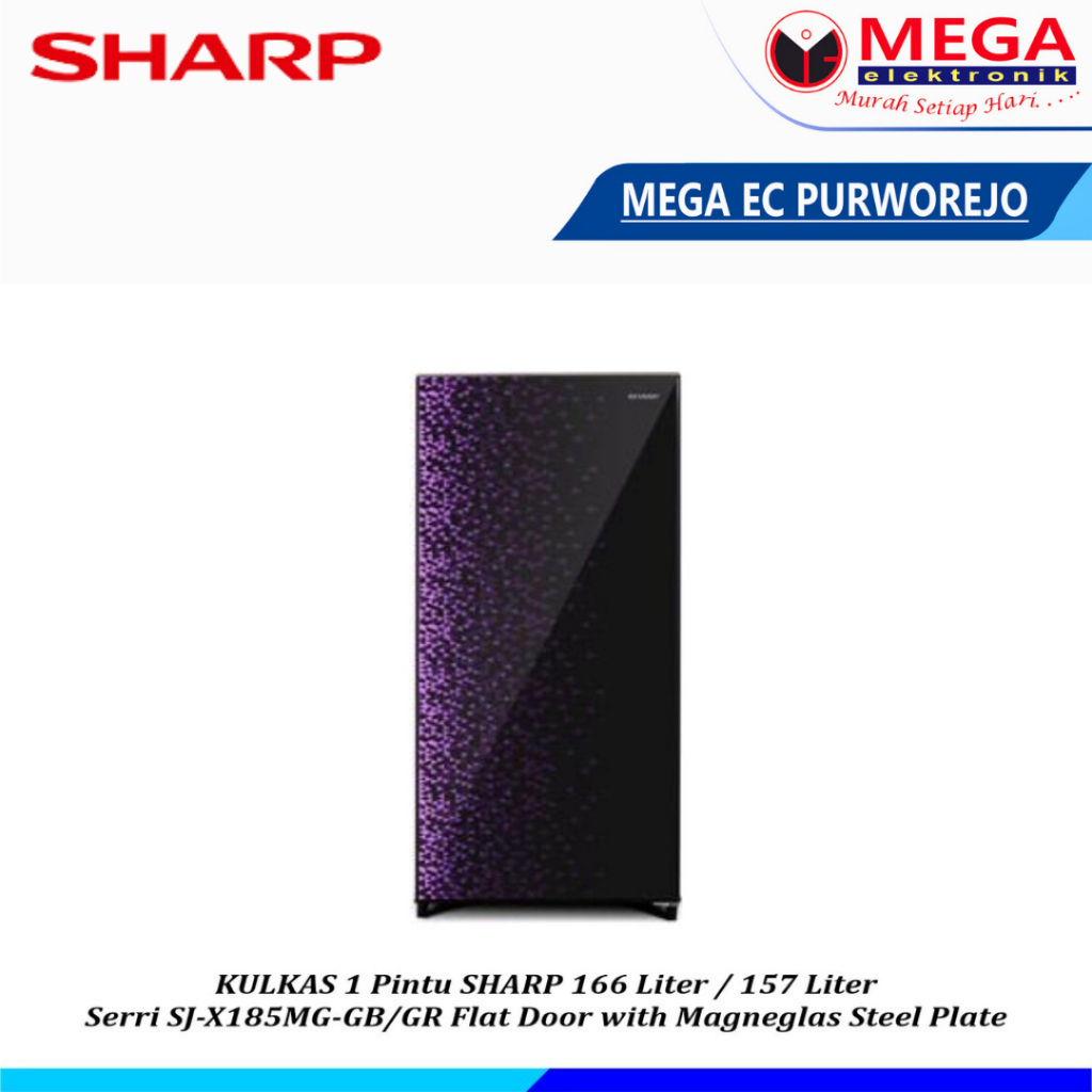 LEMARI ES SHARP 1 PINTU SJ-X185MG-GR/GB / SJ X185MG GR/GB KULKAS MURAH