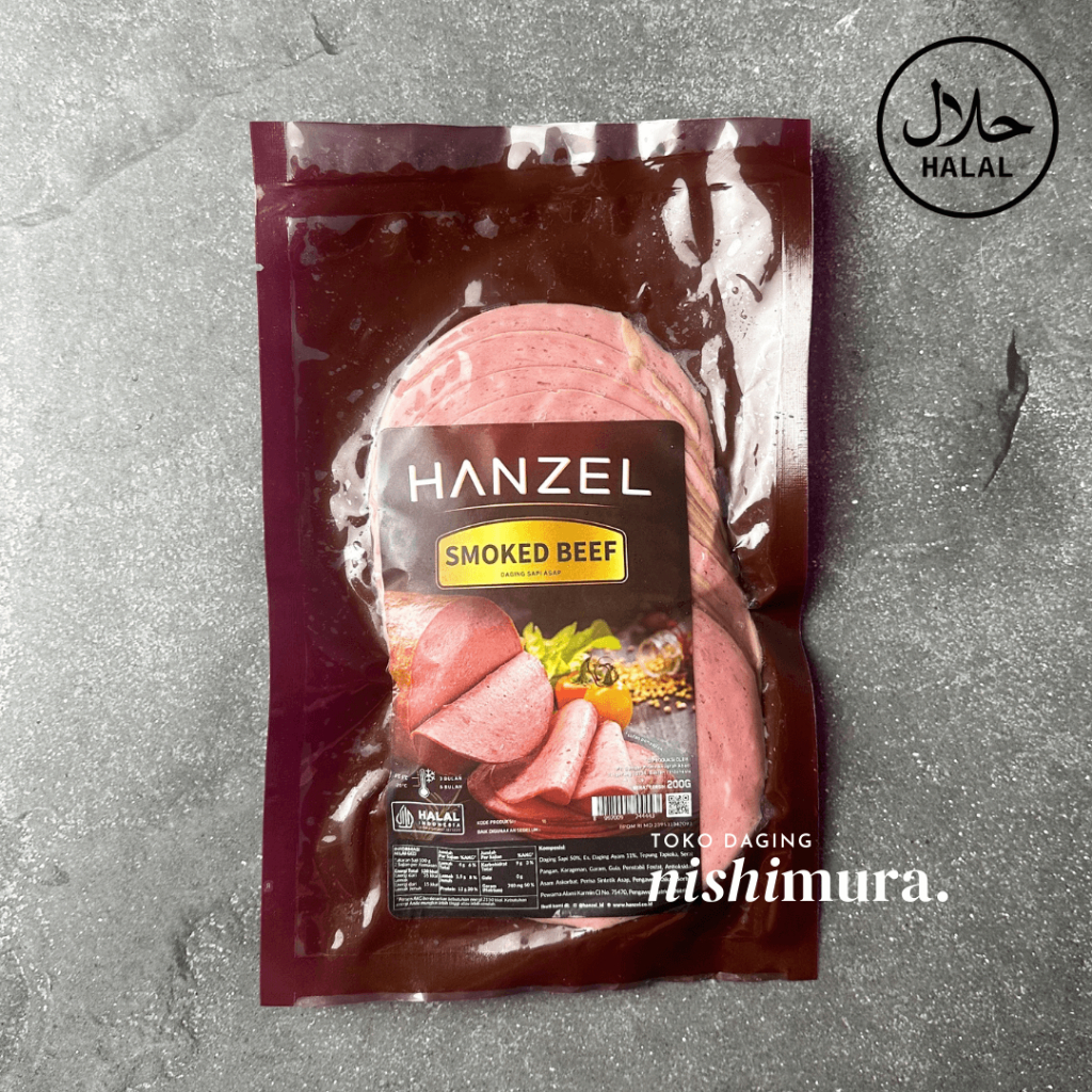 

Smoke Beef Hanzel Isi 12 pcs 200gr - Smoked Beff Daging Sapi Asap