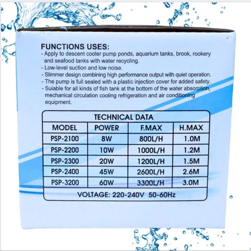 Pompa aquarium kolam Hidroponik ROSSTON PSP 2100 Submersible Pump