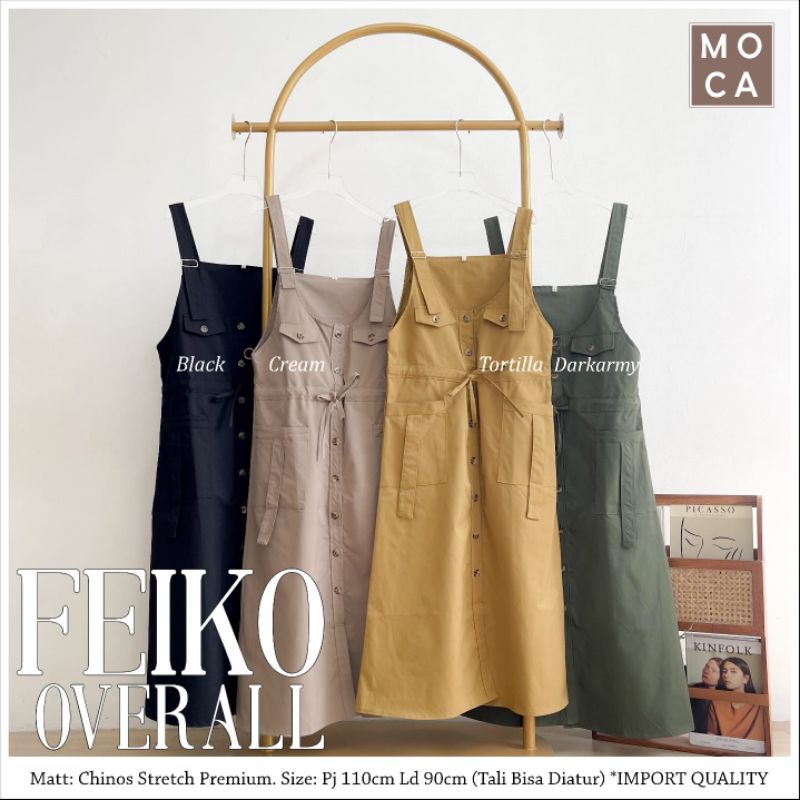 feiko overall/ overall kekinian/ overall bahan chinos strech premium