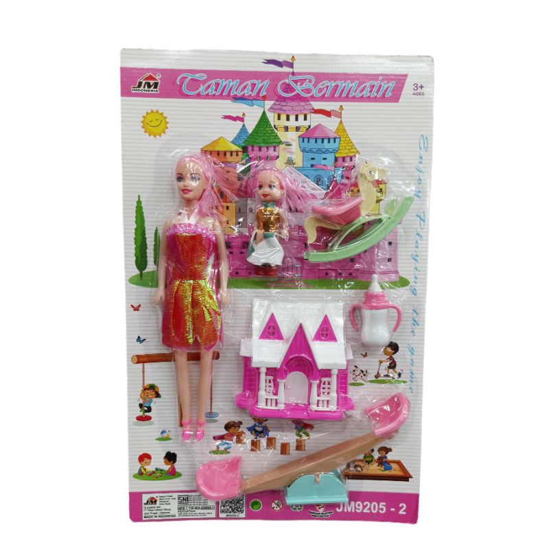 Mainan Barbie Lengkap dengan Rumah / Mainan Barbie Ayunan