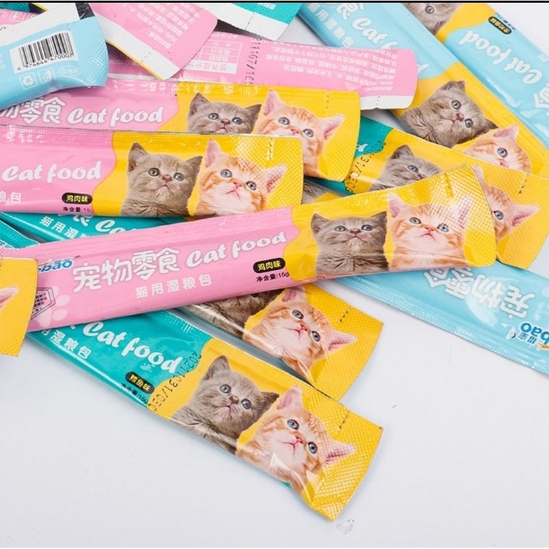 SNACK KUCING LieBao 15gr/Cat Strip Creamy | Snack Kucing Adult Kitten | LieBao Cat Strips/Cat Strip