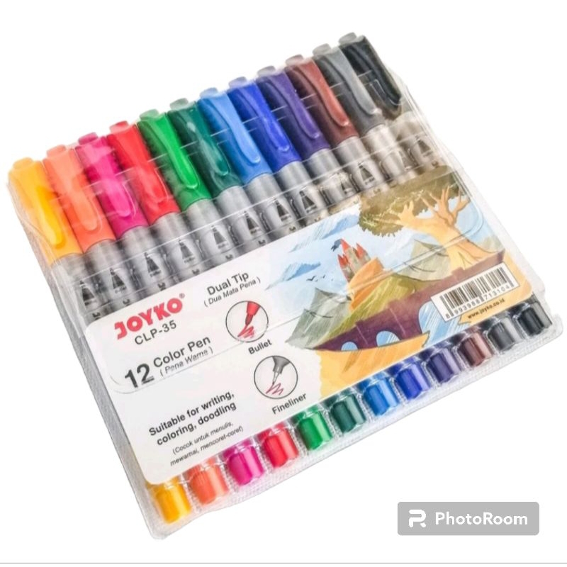 

Joyko Color Pen CLP-35 Pulpen Pena Warna Dual Tip Set 12 Warna Colors Murah Berkualitas