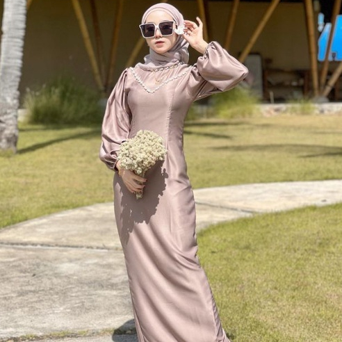 BEST SELLER – Gamis Calendula Dress Pesta Silk Dress By Elnara Busana | Bridesmaid Realpict Seragama