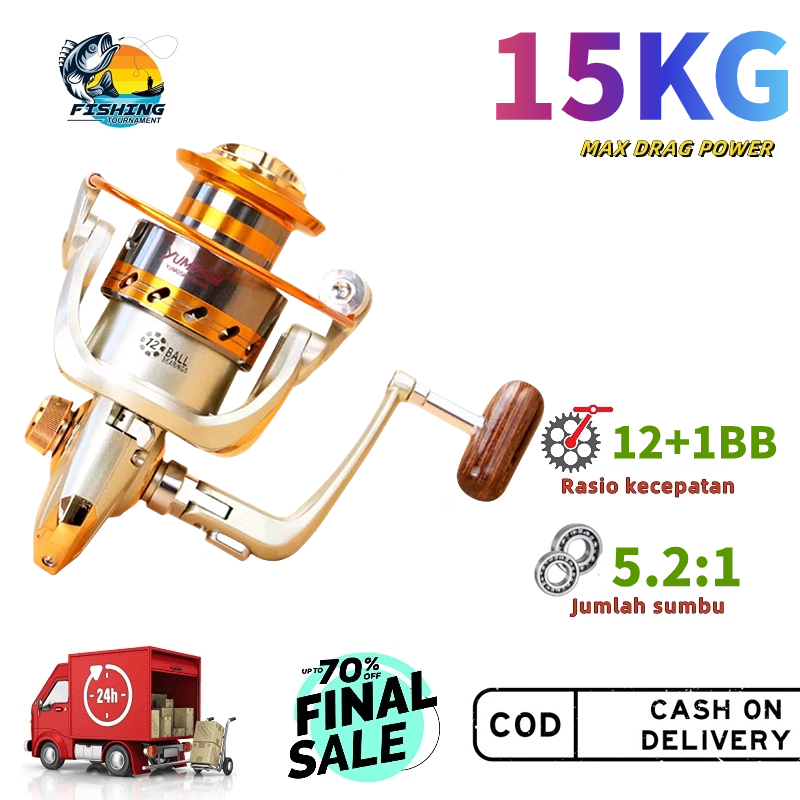 Reel Pancing Power Handle Reelsking Series Spool Metal Aluminium Reelsking COD REEL YUMOSHI REELSKIN
