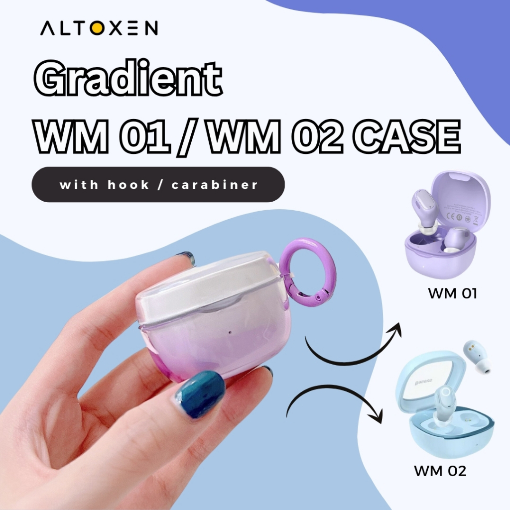Case Baseus WM02 / WM01 TPU Warna Gradasi Protection Cover TWS Gradient Color