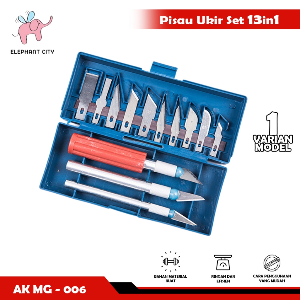 

Set Pisau Cutter Ukir Seni 13pcs Crafting Knife Pahat Kayu - ELEPHANT_CITY