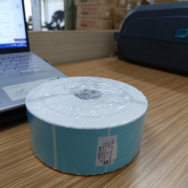 

Label Etiket Thermal 50x60 mm Blok Biru Muda Isi 2000 PCS Sticker 50 x 60