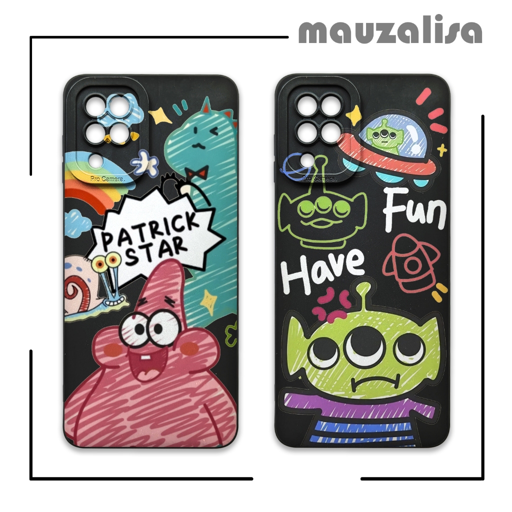 Case Hp Samsung Galaxy A12 M12 Motif Karakter Stich - Casing Gambar Patrik Star - Softcase Pro Camer