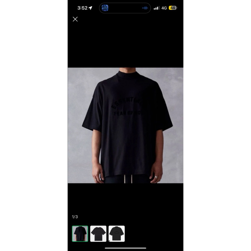 Dijual tshirt Fear of God essentials core black size M